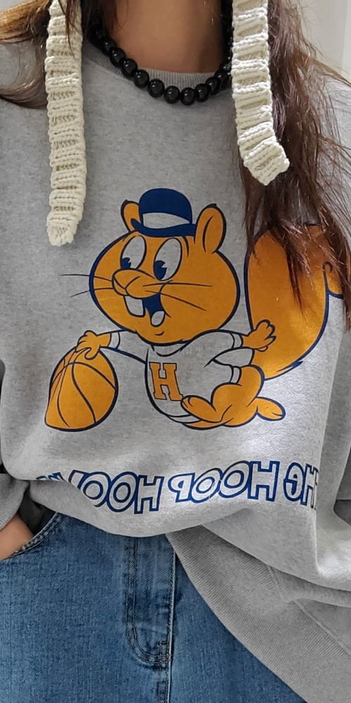 SCAWAII - Korean Children Fashion - #Kfashion4kids - Fleece Squirrel Sweatshirt - 12
