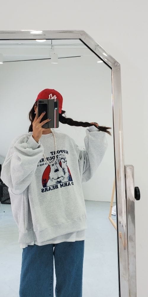 SCAWAII - Korean Children Fashion - #Kfashion4kids - Fleece High Bear Sweatshirt