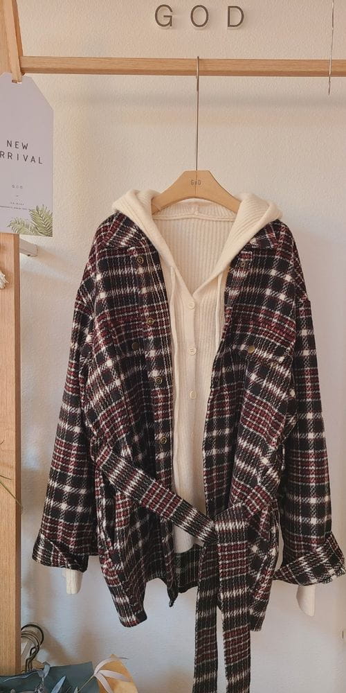 SOL - Korean Children Fashion - #Kfashion4kids - Belt Check Jacket