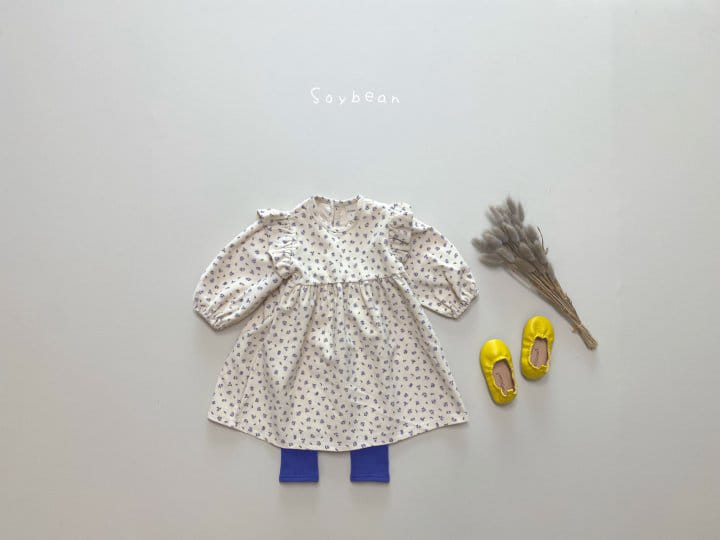 SOYBEAN - Korean Children Fashion - #Kfashion4kids - Rib Flower One-piece