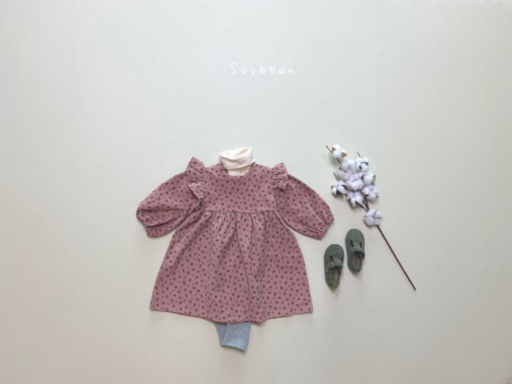 SOYBEAN - Korean Children Fashion - #Kfashion4kids - Rib Flower One-piece - 2