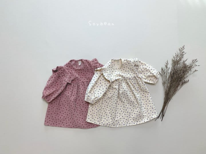 SOYBEAN - Korean Children Fashion - #Kfashion4kids - Rib Flower One-piece - 5