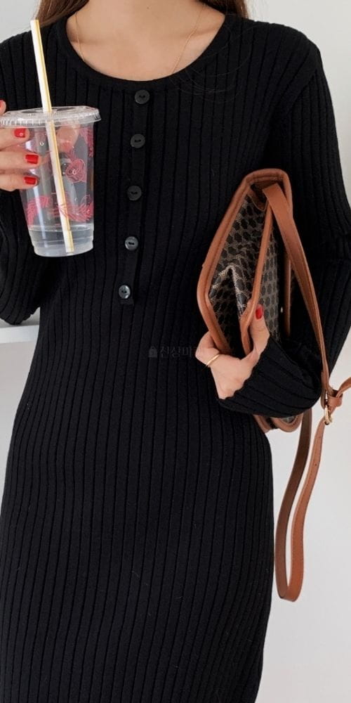 STYLEBOOM - Korean Children Fashion - #Kfashion4kids - Button Rib One-piece - 2