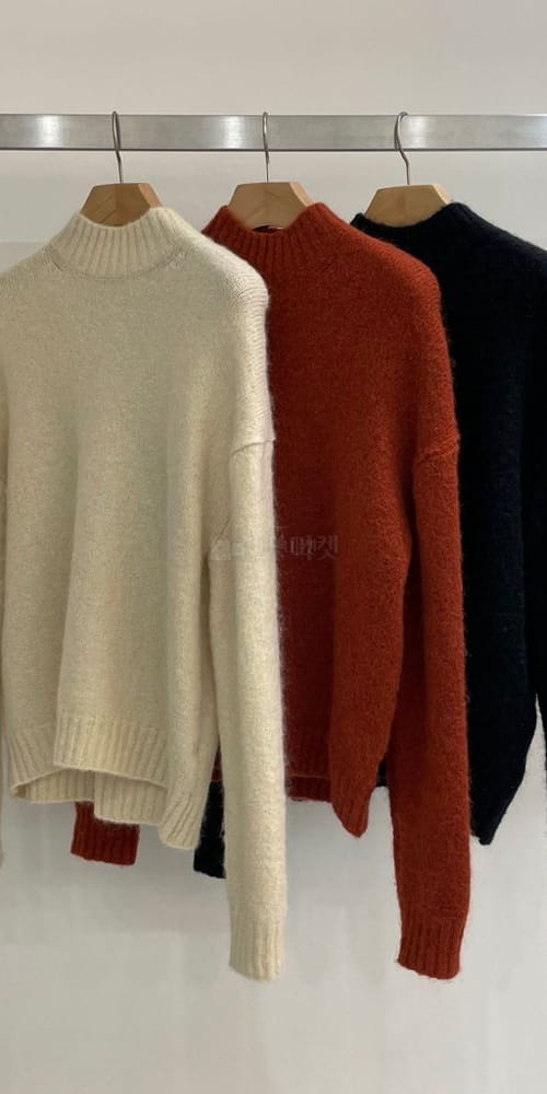 TASTE - Korean Children Fashion - #Kfashion4kids - Mo Hair Half Neck Knit