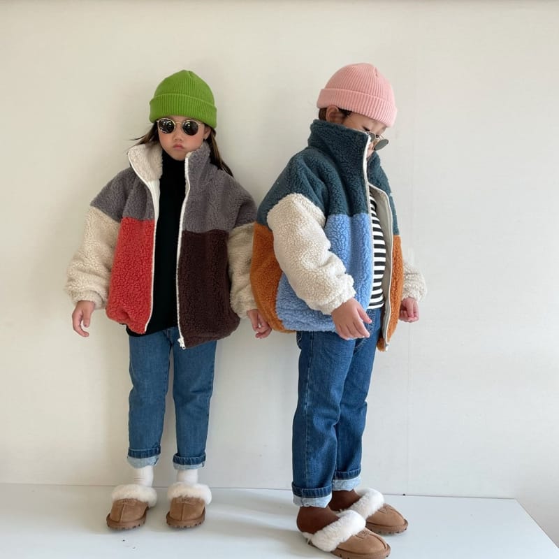 THE GREY - Korean Children Fashion - #Kfashion4kids - Fleece Color Jacket