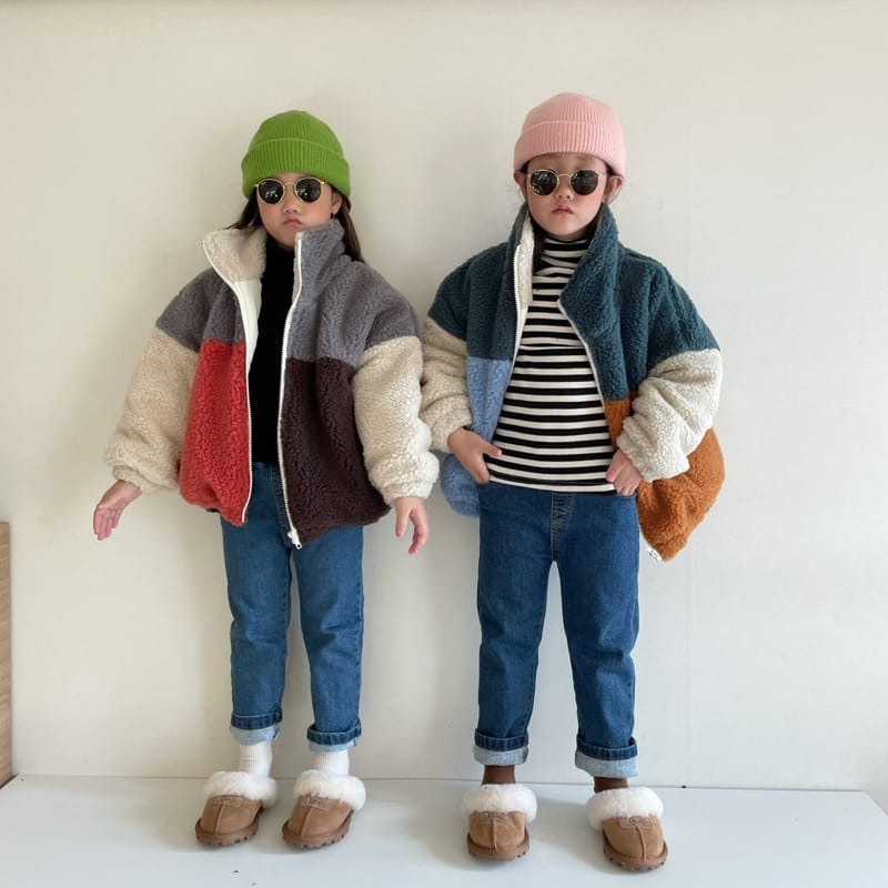 THE GREY - Korean Children Fashion - #Kfashion4kids - Fleece Color Jacket - 2