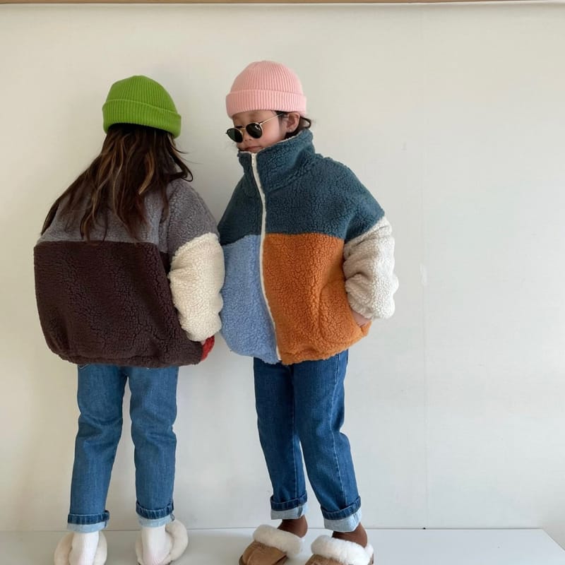 THE GREY - Korean Children Fashion - #Kfashion4kids - Fleece Color Jacket - 3
