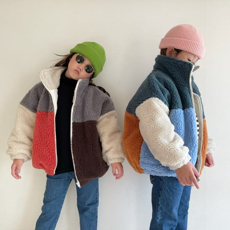 THE GREY - Korean Children Fashion - #Kfashion4kids - Fleece Color Jacket - 6