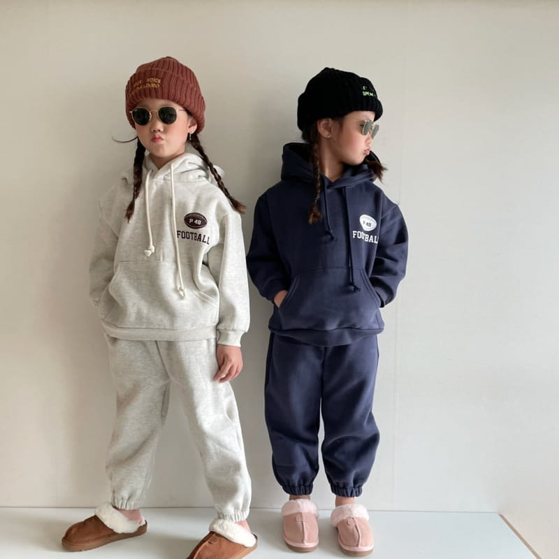 THE GREY - Korean Children Fashion - #Kfashion4kids - Foot Ball Hoody Bottom Set