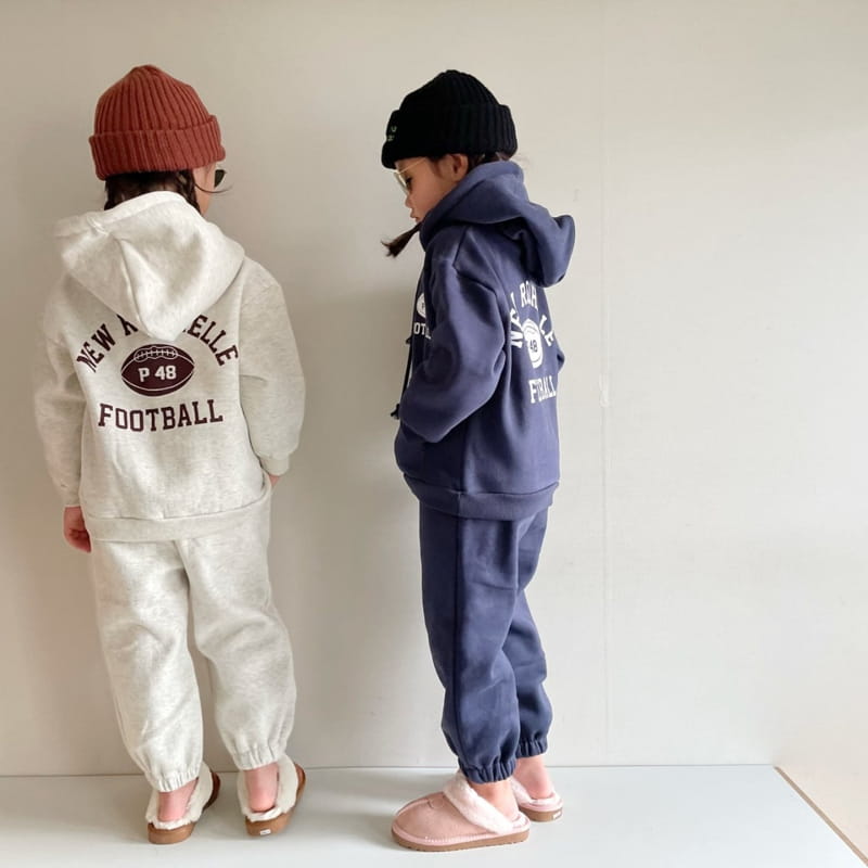 THE GREY - Korean Children Fashion - #Kfashion4kids - Foot Ball Hoody Bottom Set - 2