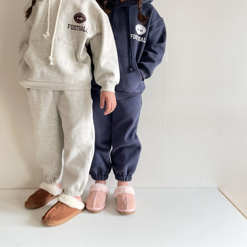 THE GREY - Korean Children Fashion - #Kfashion4kids - Foot Ball Hoody Bottom Set - 6