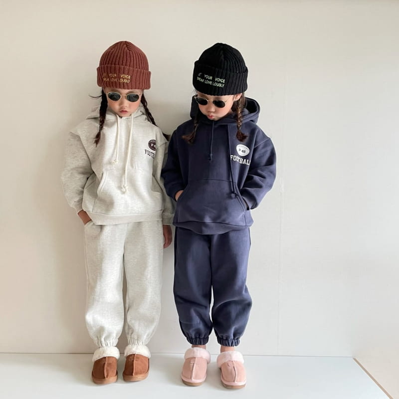 THE GREY - Korean Children Fashion - #Kfashion4kids - Foot Ball Hoody Bottom Set - 8