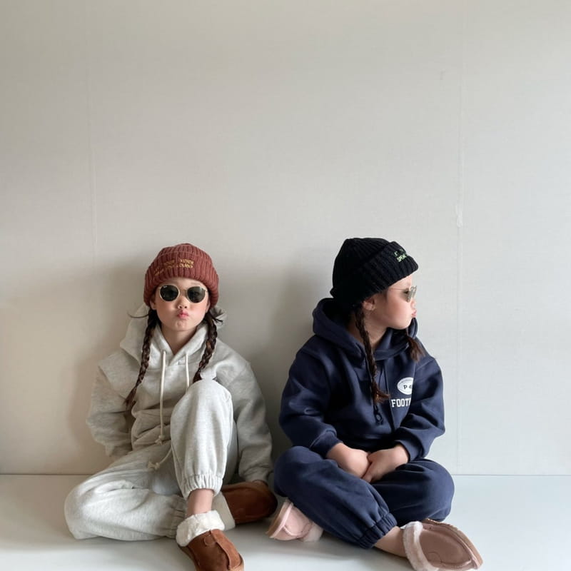THE GREY - Korean Children Fashion - #Kfashion4kids - Foot Ball Hoody Bottom Set - 9