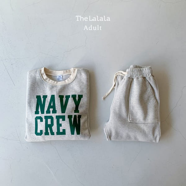 THE LALALA - Korean Children Fashion - #Kfashion4kids - Mom NAVY CREW Sweatshirt - 6