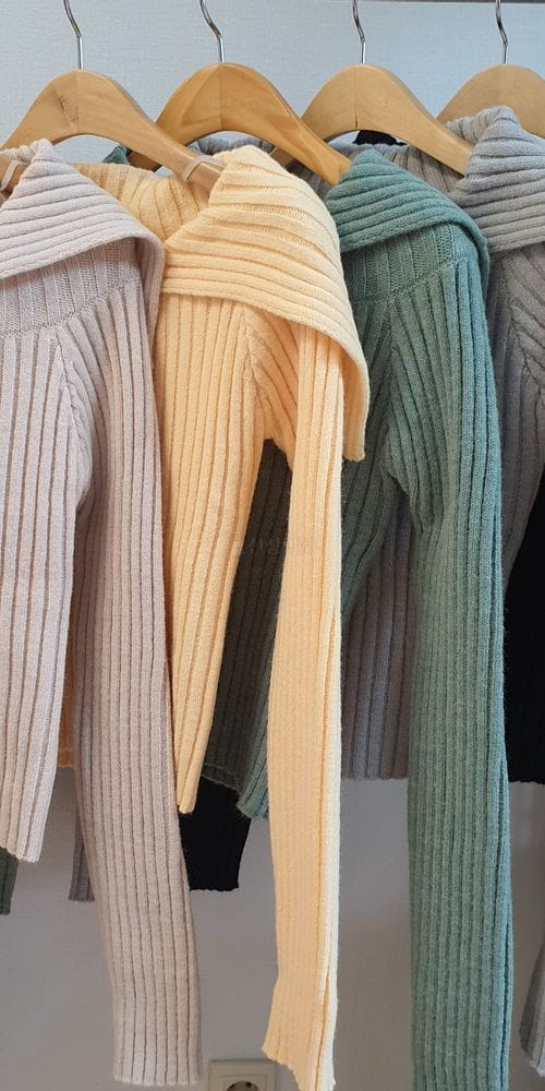 TO U - Korean Children Fashion - #Kfashion4kids - Huming Off Shoulder Knit Tee - 9