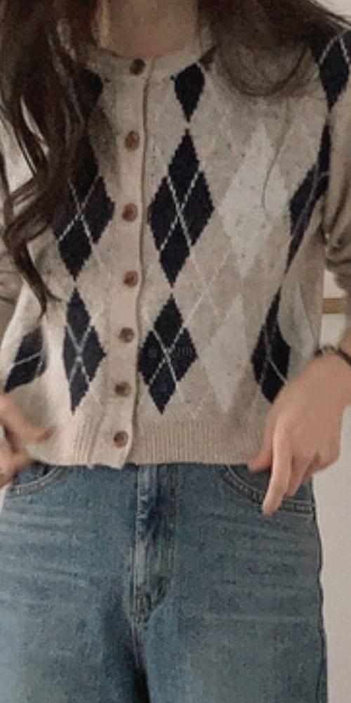 TO U - Korean Children Fashion - #Kfashion4kids - Petti Argyle Mini Cardigan - 3