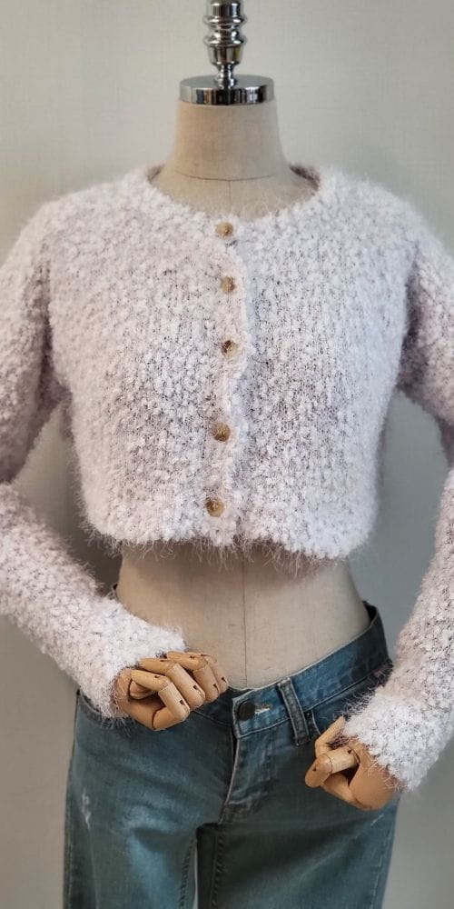 TO U - Korean Children Fashion - #Kfashion4kids - Mini Crop Popcorn Cardigan - 2