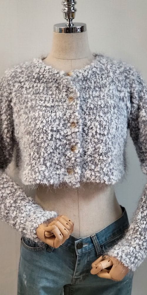 TO U - Korean Children Fashion - #Kfashion4kids - Mini Crop Popcorn Cardigan - 4