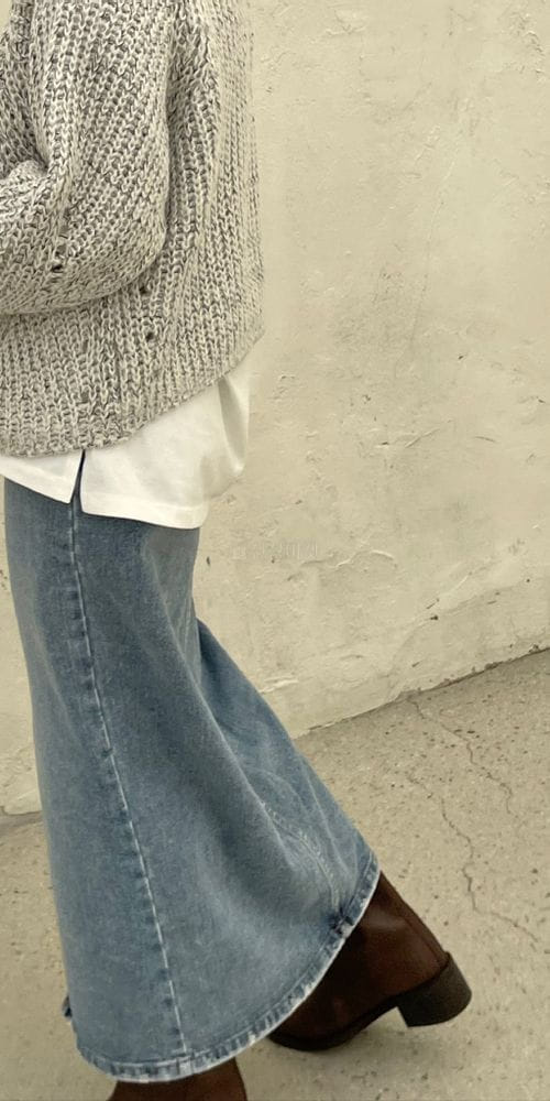 UND, - Korean Children Fashion - #Kfashion4kids - Slit Denim Skirt - 3