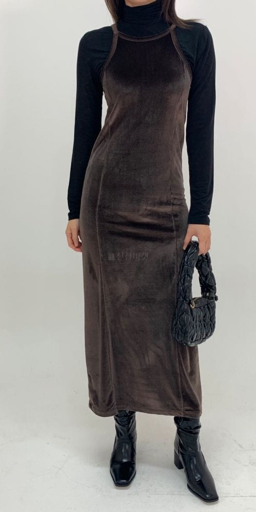 URBANEMOOD - Korean Children Fashion - #Kfashion4kids - Velvet Slit One-piece - 2