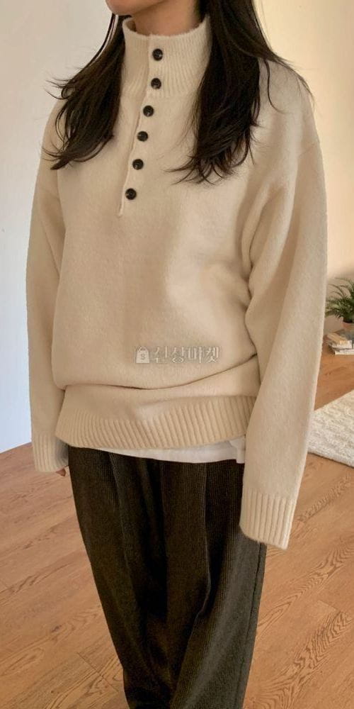 WEARME - Korean Children Fashion - #Kfashion4kids - Half Over Knit Tee - 4