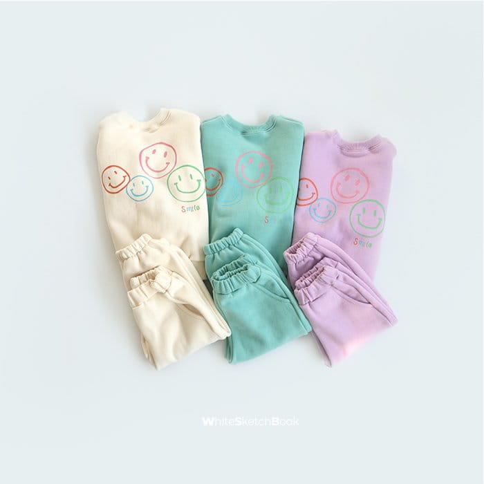 WHITESKETCHBOOK - Korean Children Fashion - #Kfashion4kids - Smile Jogger Pants - 6