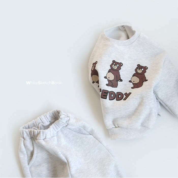 WHITESKETCHBOOK - Korean Children Fashion - #Kfashion4kids - Bear Top Bottom Set - 4