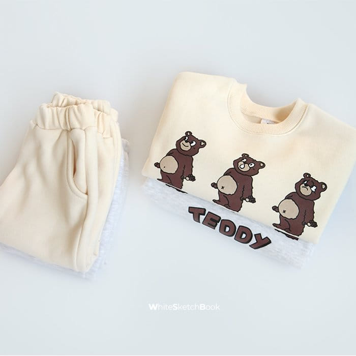 WHITESKETCHBOOK - Korean Children Fashion - #Kfashion4kids - Bear Top Bottom Set - 5