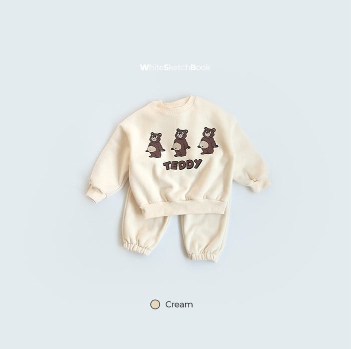 WHITESKETCHBOOK - Korean Children Fashion - #Kfashion4kids - Bear Top Bottom Set - 8