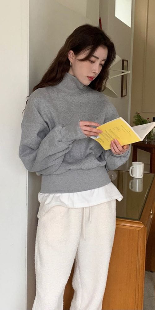 WHYNOT - Korean Children Fashion - #Kfashion4kids - Turtleneck Fleece Sweatshirt
