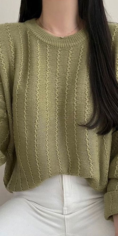 YELLOW - Korean Children Fashion - #Kfashion4kids - Noodle Round Knit Tee