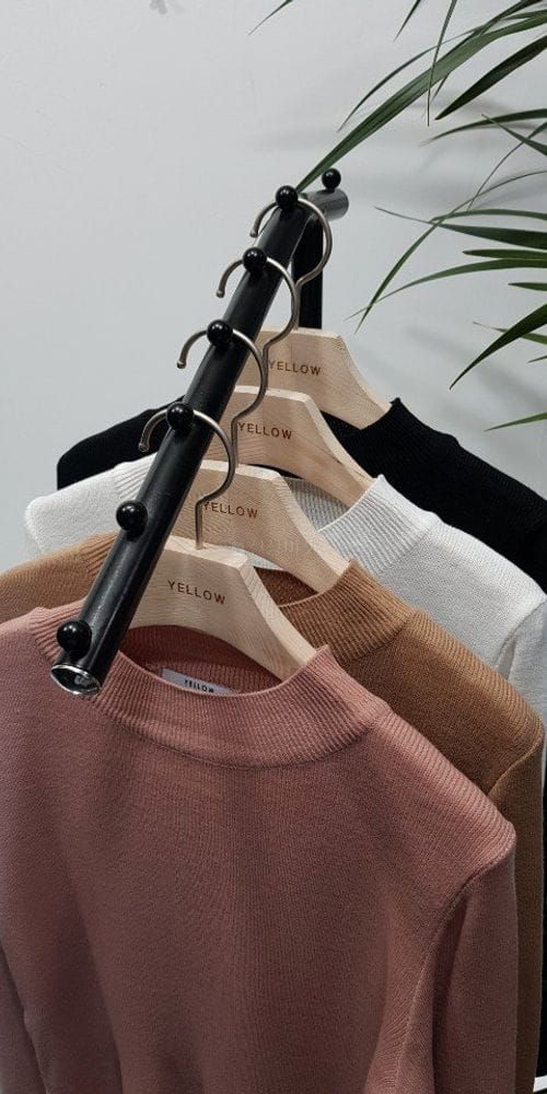 YELLOW - Korean Children Fashion - #Kfashion4kids - Basic Half Turtleneck Tee - 2