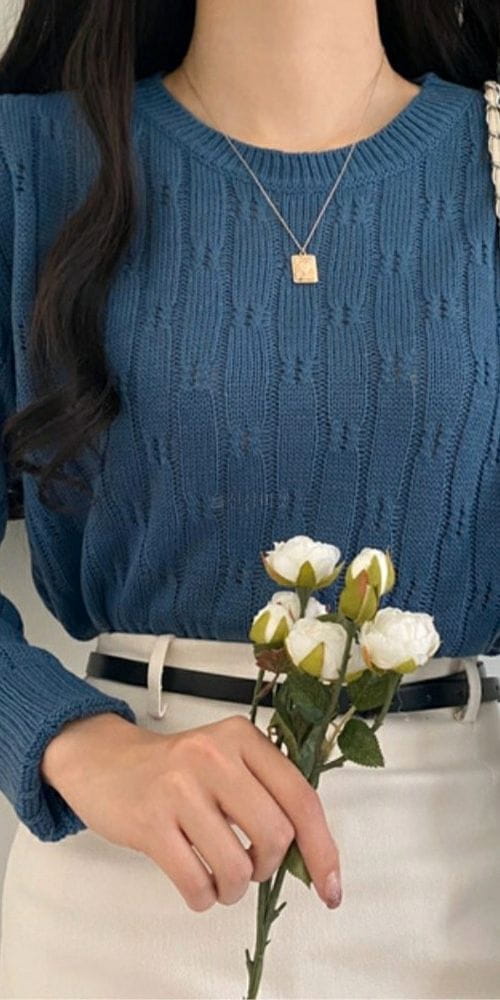 YELLOW - Korean Children Fashion - #Kfashion4kids - Small Flower Round Knit Tee - 2