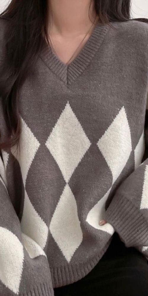 YELLOW - Korean Children Fashion - #Kfashion4kids - Mood Argyle V Knit Tee - 2