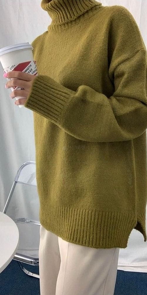 YELLOW - Korean Children Fashion - #Kfashion4kids - Verry Half Turtleneck Tee - 3